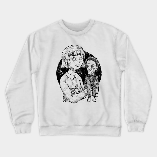 Childhood Haunts (Black print) Crewneck Sweatshirt by Bloody Savage